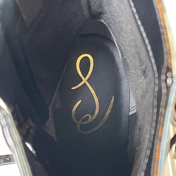 Sam Edelman Corinne Black Patent Square Toe Block Heel Ankle Boots Women 9.5 - Picture 13 of 15